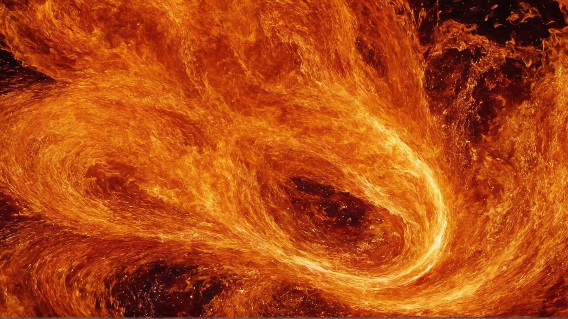 A chaotic eruption of fiery abstract shapes swirling and colliding in a tumultuo