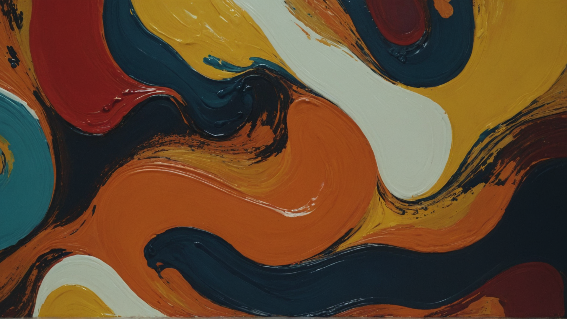 Elements to focus on: Fluidity of the paint strokes, contrast between bright and