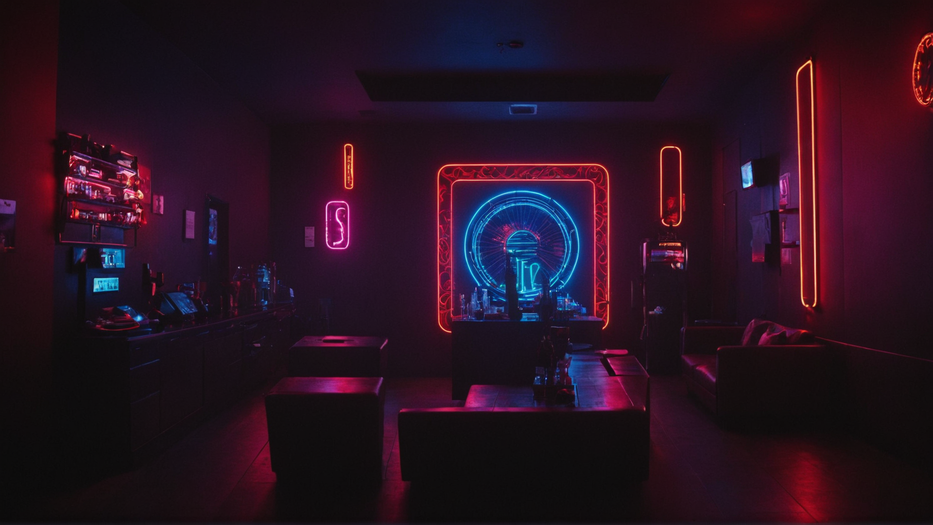 Elements to focus on: Neon lights, futuristic elements, sense of movement and rh