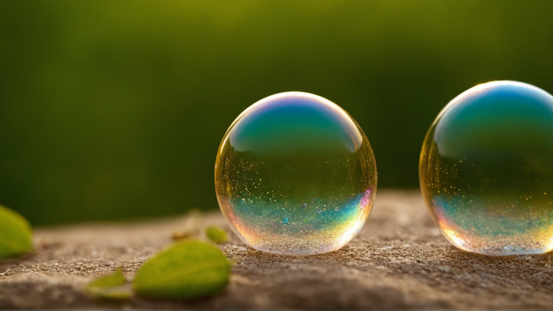 Close-Up of Soap Bubbles on Surface