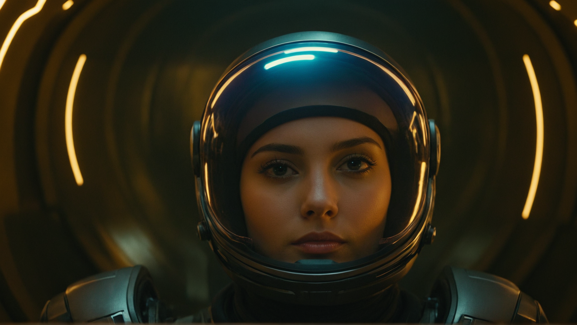 Astronaut in Space Helmet Close-Up