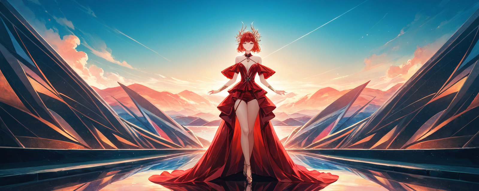 An artistic interpretation of female beauty featuring a modern-day goddess adorn